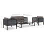 Jde Ardín 5-tlg. Möbel und Kissen synthetisches Rattan anthrazit von vidaXL, Gartensets - Ref: Foro24-49408, Preis: 464,97 €,...