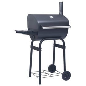 Charcoal barbecue with smoker and black lower shelf by vidaXL, Barbecues - Ref: Foro24-46649, Price: 149,21 €, Discount: %