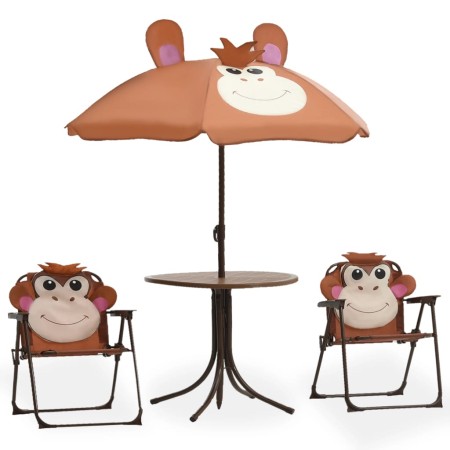 Kindergartentisch und Stühle 3-teilig mit braunem Sonnenschirm von vidaXL, Gartensets - Ref: Foro24-48099, Preis: 72,48 €, Ra...