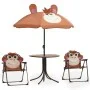 Children's garden table and chairs 3 pieces with brown umbrella by vidaXL, Garden sets - Ref: Foro24-48099, Price: 76,96 €, D...