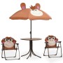 Kindergartentisch und Stühle 3-teilig mit braunem Sonnenschirm von vidaXL, Gartensets - Ref: Foro24-48099, Preis: 72,48 €, Ra...