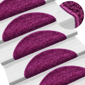 Alfombras de peldaños de escalera 15 uds violeta 56x17x3 cm