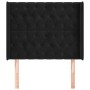 Cabecero con orejas de terciopelo negro 103x16x118/128 cm