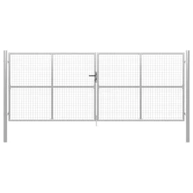 Gartentor aus silber verzinktem Stahl, 415 x 200 cm von vidaXL, Gartentore - Ref: Foro24-144301, Preis: 566,70 €, Rabatt: %