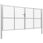 Puerta de jardín de acero galvanizado plateado 415x200 cm de vidaXL, Puertas de jardín - Ref: Foro24-144301, Precio: 577,29 €...
