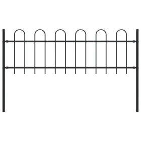 Garden fence with black steel hoop tips 1.7 m by vidaXL, fence panels - Ref: Foro24-144928, Price: 47,08 €, Discount: %