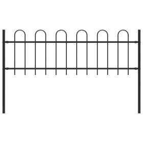 Gartenzaun mit schwarzen Stahlringspitzen, 1,7 m von vidaXL, Zaunpaneele - Ref: Foro24-144928, Preis: 51,86 €, Rabatt: %