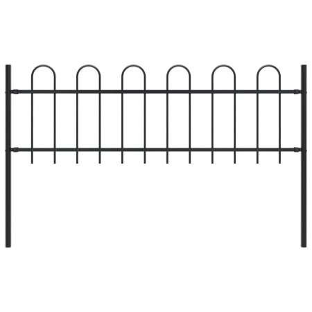 Garden fence with black steel hoop tips 1.7 m by vidaXL, fence panels - Ref: Foro24-144928, Price: 58,37 €, Discount: %