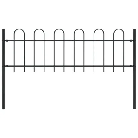Garden fence with black steel hoop tips 1.7 m by vidaXL, fence panels - Ref: Foro24-144928, Price: 52,61 €, Discount: %