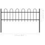 Garden fence with black steel hoop tips 1.7 m by vidaXL, fence panels - Ref: Foro24-144928, Price: 58,37 €, Discount: %