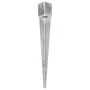 Ground spikes 2 pcs silver galvanized steel 10x10x91 cm by vidaXL, Spikes for anchoring in the ground - Ref: Foro24-145422, P...