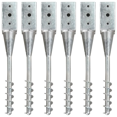 Erdspieße 6 Stück silber verzinkter Stahl 7x7x56 cm von vidaXL, Spikes zur Verankerung im Boden - Ref: Foro24-145436, Preis: ...