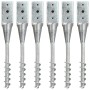 Ground spikes 6 units silver galvanized steel 7x7x56 cm by vidaXL, Spikes for anchoring in the ground - Ref: Foro24-145436, P...