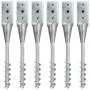 Ground spikes 6 units silver galvanized steel 7x7x56 cm by vidaXL, Spikes for anchoring in the ground - Ref: Foro24-145436, P...