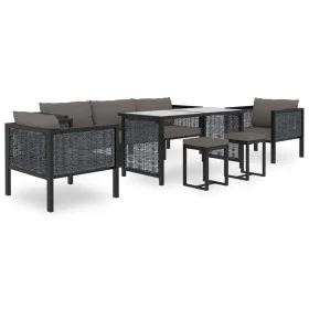 Gartenmöbel 8-teilig und Kissen anthrazitgraues synthetisches Rattan von vidaXL, Gartensets - Ref: Foro24-49406, Preis: 732,3...