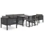 Muebles jardín 8 pzas y cojines ratán sintético gris antracita de vidaXL, Conjuntos de jardín - Ref: Foro24-49406, Precio: 73...