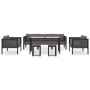 Gartenmöbel 8-teilig und Kissen anthrazitgraues synthetisches Rattan von vidaXL, Gartensets - Ref: Foro24-49406, Preis: 741,4...