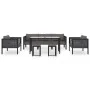 Muebles jardín 8 pzas y cojines ratán sintético gris antracita de vidaXL, Conjuntos de jardín - Ref: Foro24-49406, Precio: 73...