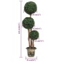 Ball-shaped artificial boxwood plant with green pot 119 cm by vidaXL, artificial flora - Ref: Foro24-336514, Price: 145,14 €,...