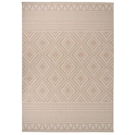 Braun gestreifter Flachgewebe-Außenteppich 140x200 cm von vidaXL, Teppiche - Ref: Foro24-340866, Preis: 54,35 €, Rabatt: %
