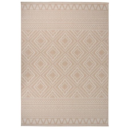 Braun gestreifter Flachgewebe-Außenteppich 140x200 cm von vidaXL, Teppiche - Ref: Foro24-340866, Preis: 54,35 €, Rabatt: %