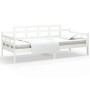 Sofá cama madera maciza de pino blanco 80x200 cm