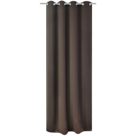 Cortina opaca con ojales de metal 270x245 cm marrón de vidaXL, Cortinas y visillos - Ref: Foro24-132204, Precio: 48,81 €, Des...