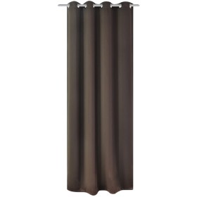 Cortina opaca con ojales de metal 270x245 cm marrón