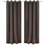 Cortina opaca con ojales de metal 270x245 cm marrón de vidaXL, Cortinas y visillos - Ref: Foro24-132204, Precio: 48,81 €, Des...