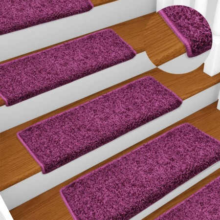 Stair tread mats 15 pcs purple 65x21x4 cm by vidaXL, Stair mats - Ref: Foro24-134580, Price: 82,47 €, Discount: %