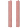 Cabecero con orejas de terciopelo rosa 103x16x118/128 cm