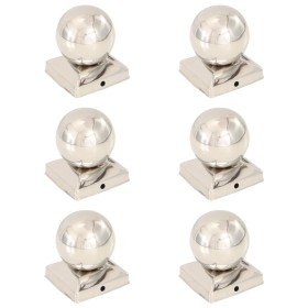 Post caps 6 pcs stainless steel globe end 91x91 mm by vidaXL, Accessories for gates and fences - Ref: Foro24-145495, Price: 5...