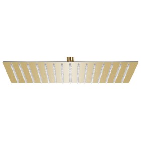 Cabezal ducha efecto lluvia acero inox cuadrado dorado 40x30cm