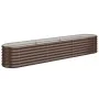 Brown powder coated steel flower bed planter 224x40x36 cm by vidaXL, Pots and planters - Ref: Foro24-318875, Price: 57,85 €, ...