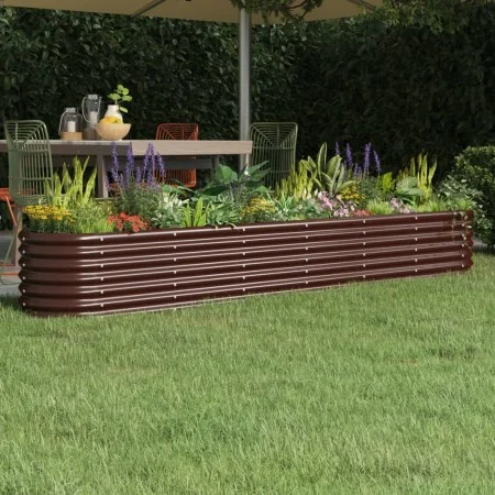 Brown powder coated steel flower bed planter 260x40x36 cm by vidaXL, Pots and planters - Ref: Foro24-318880, Price: 62,99 €, ...
