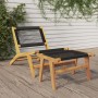 Gartenstuhl mit Fußstütze aus massivem Teakholz und Polyester von vidaXL, Gartenstühle - Ref: Foro24-319155, Preis: 250,98 €,...