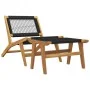 Gartenstuhl mit Fußstütze aus massivem Teakholz und Polyester von vidaXL, Gartenstühle - Ref: Foro24-319155, Preis: 245,32 €,...