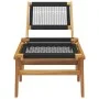 Gartenstuhl mit Fußstütze aus massivem Teakholz und Polyester von vidaXL, Gartenstühle - Ref: Foro24-319155, Preis: 245,32 €,...