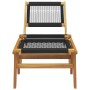 Silla de jardín con reposapiés madera maciza teca y poliéster de vidaXL, Sillas de jardín - Ref: Foro24-319155, Precio: 250,92 €