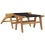 Gartenstuhl mit Fußstütze aus massivem Teakholz und Polyester von vidaXL, Gartenstühle - Ref: Foro24-319155, Preis: 250,98 €,...