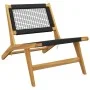 Garden chair with footrest solid teak wood and polyester by vidaXL, Garden chairs - Ref: Foro24-319155, Price: 246,13 €, Disc...