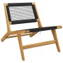Gartenstuhl mit Fußstütze aus massivem Teakholz und Polyester von vidaXL, Gartenstühle - Ref: Foro24-319155, Preis: 250,98 €,...