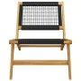 Gartenstuhl mit Fußstütze aus massivem Teakholz und Polyester von vidaXL, Gartenstühle - Ref: Foro24-319155, Preis: 245,32 €,...