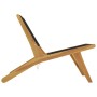 Silla de jardín con reposapiés madera maciza teca y poliéster de vidaXL, Sillas de jardín - Ref: Foro24-319155, Precio: 250,92 €