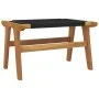 Gartenstuhl mit Fußstütze aus massivem Teakholz und Polyester von vidaXL, Gartenstühle - Ref: Foro24-319155, Preis: 245,32 €,...