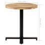 Mesa de bistró redonda madera de mango rugosa Ø70x75 cm