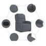 Sillón reclinable elevable terciopelo gris oscuro de vidaXL, Sillones - Ref: Foro24-3204301, Precio: 279,66 €, Descuento: %