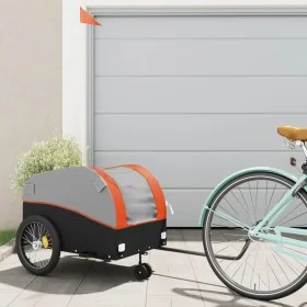 Black and orange iron bicycle trailer 45 kg by vidaXL, Bicycle trailers - Ref: Foro24-94145, Price: 85,52 €, Discount: %