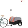 Schwarz-orangefarbener Fahrradanhänger aus Eisen, 45 kg von vidaXL, Fahrradanhänger - Ref: Foro24-94145, Preis: 85,50 €, Raba...