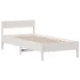 Bed frame with white pine wood headboard 75x190 cm by vidaXL, Beds and slatted bases - Ref: Foro24-842783, Price: 82,06 €, Di...